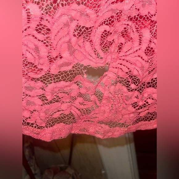 Torrid Brand Coral Lace Skater Dress.  Size 14 READ DESCRIPTION **SEE PICS - Picture 5 of 7